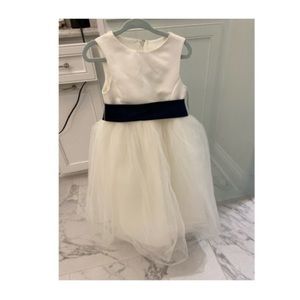 Satin Flower Girl Dress with Tulle Skirt